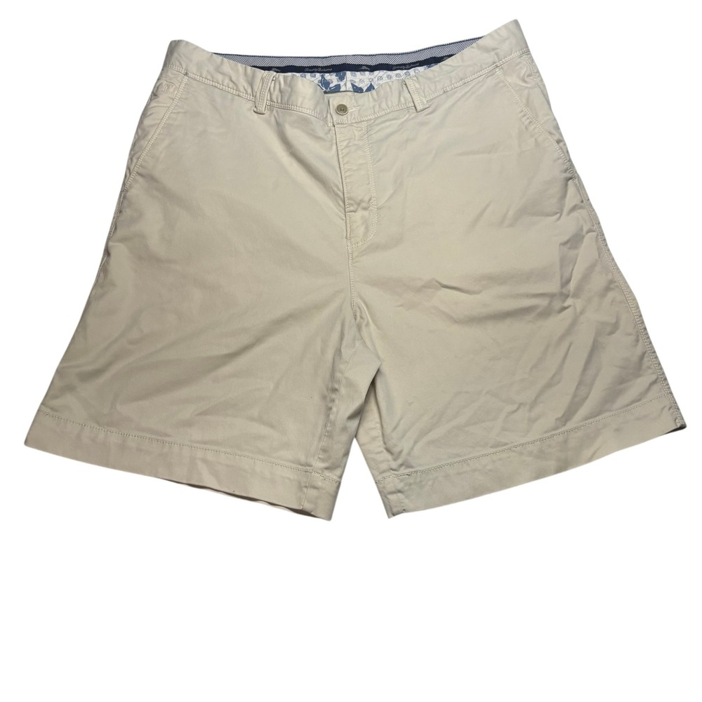 Tommy Bahama Boracay Shorts 36 Khaki Beige Cotton Tencel Blend Flat Front Chino - Picture 3 of 8